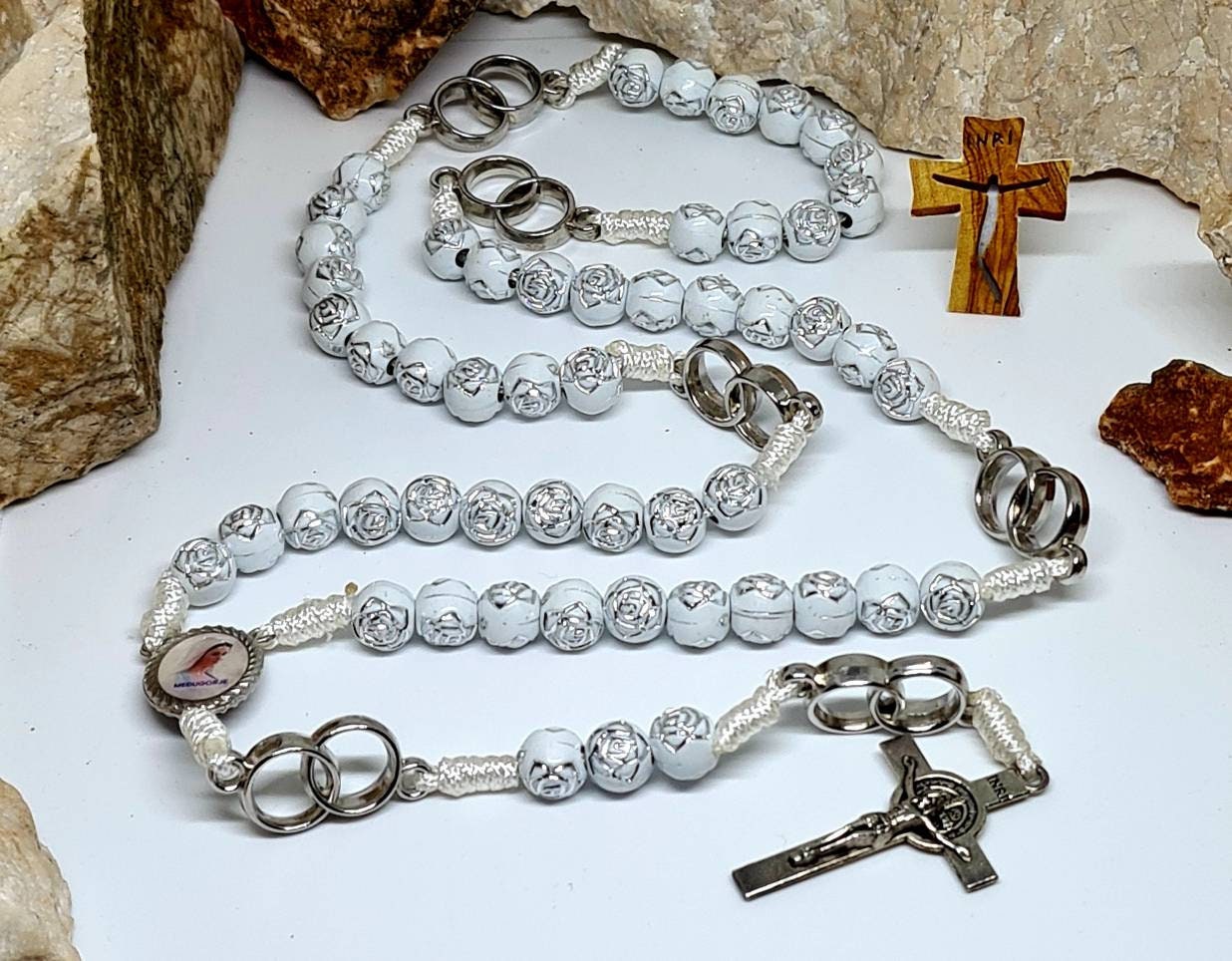 Handmade Wedding rosary beads 8 mm from Medjugorje gift for the newlywed wedding catholic Gift women Girl, a wedding anniversary gift